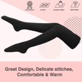 thumbnail image 7 of Meso Big Girl's Women's 2 Pairs Awesome Thigh High Cotton Socks, Comfortable, Soft and Super Durable M1025 6-9 2p-12 (Black+Dark Grey), 7 of 7