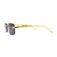 thumbnail image 3 of Cougar Jewel Rimless Narrow Rectangular Luxury Pimp Sunglasses Gold Black, 3 of 4