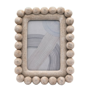 OneDesign Home 4X6 Artisan Creme Sandstone Beaded Tabletop Picture Frame