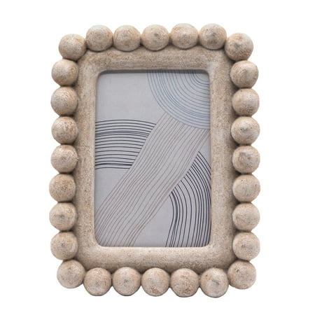 OneDesign Home 4X6 Artisan Creme Sandstone Beaded Tabletop Picture Frame