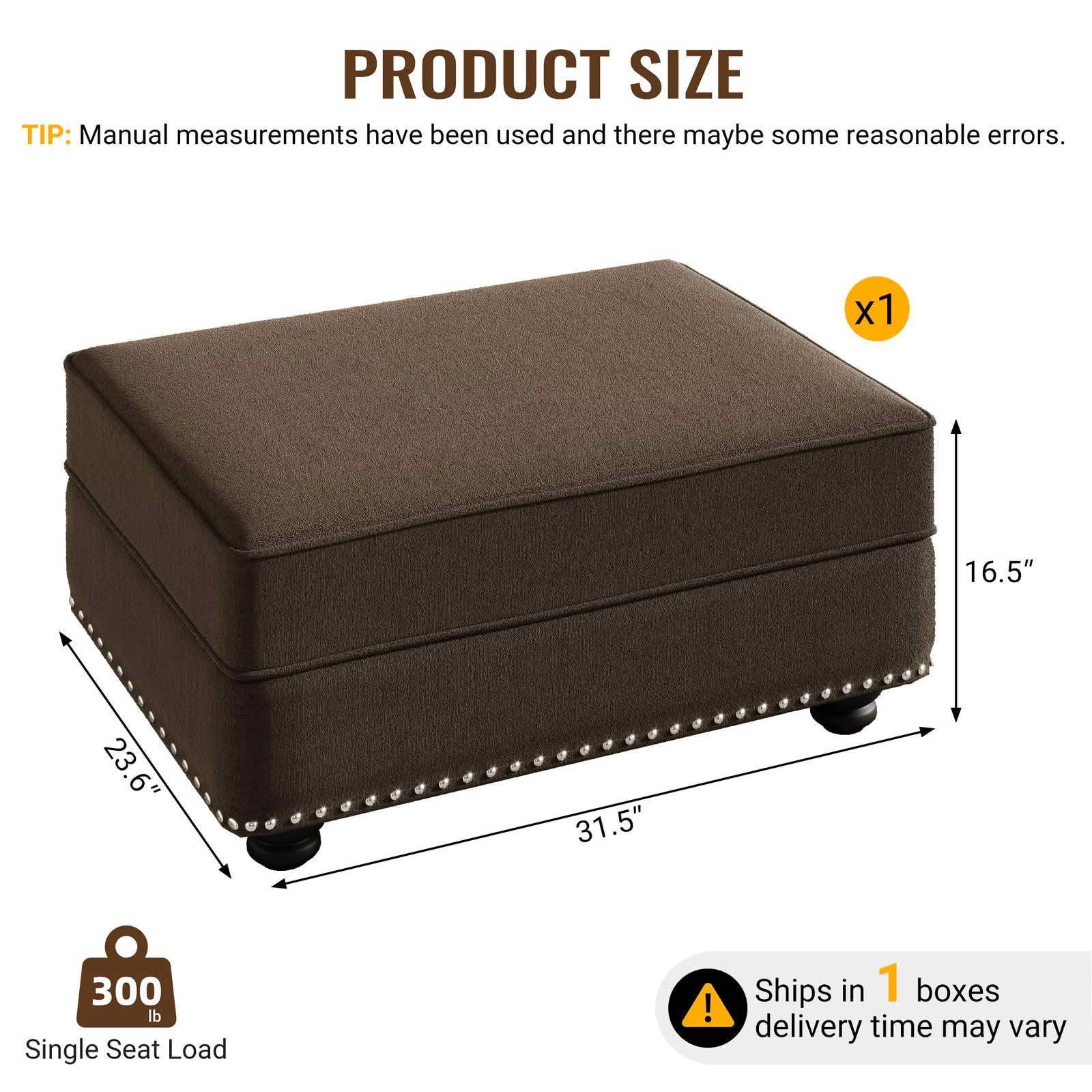 MAYEERTY Velvet Modular Ottoman Footrest, Multi‑Use Stool for Single/2‑Seat/3‑Seat Sofa, for Living Room Apartment Office