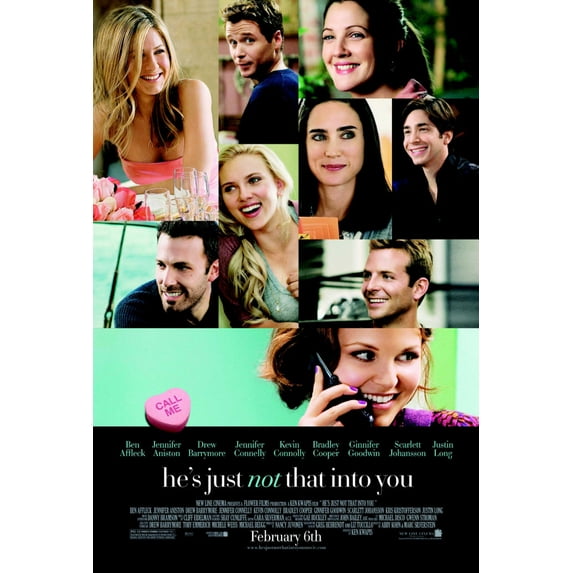 Hes Just Not That Into You Movie Poster Entertainment Decor Art Poster 24x36 Unframed, Age: Adults, Rectangle Poster Time