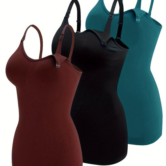 QJUHUNG 3pcs Maternity Nursing Vest Loose Maternity Skirt Open Buckle Suspender T-Shirt
