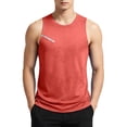 thumbnail image 4 of LODIENY Mens Workout Tank Tops Quick Dry Athletic Gym Muscle Fit Vest Breathable Mesh Sleeveless Crew Neck Running Training Shirts Orange M, 4 of 6