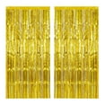 thumbnail image 2 of Red Foil Fringe Curtain Backdrop Metallic Tinsel Curtain Party Decoration 3x8ft Set, 2 of 3