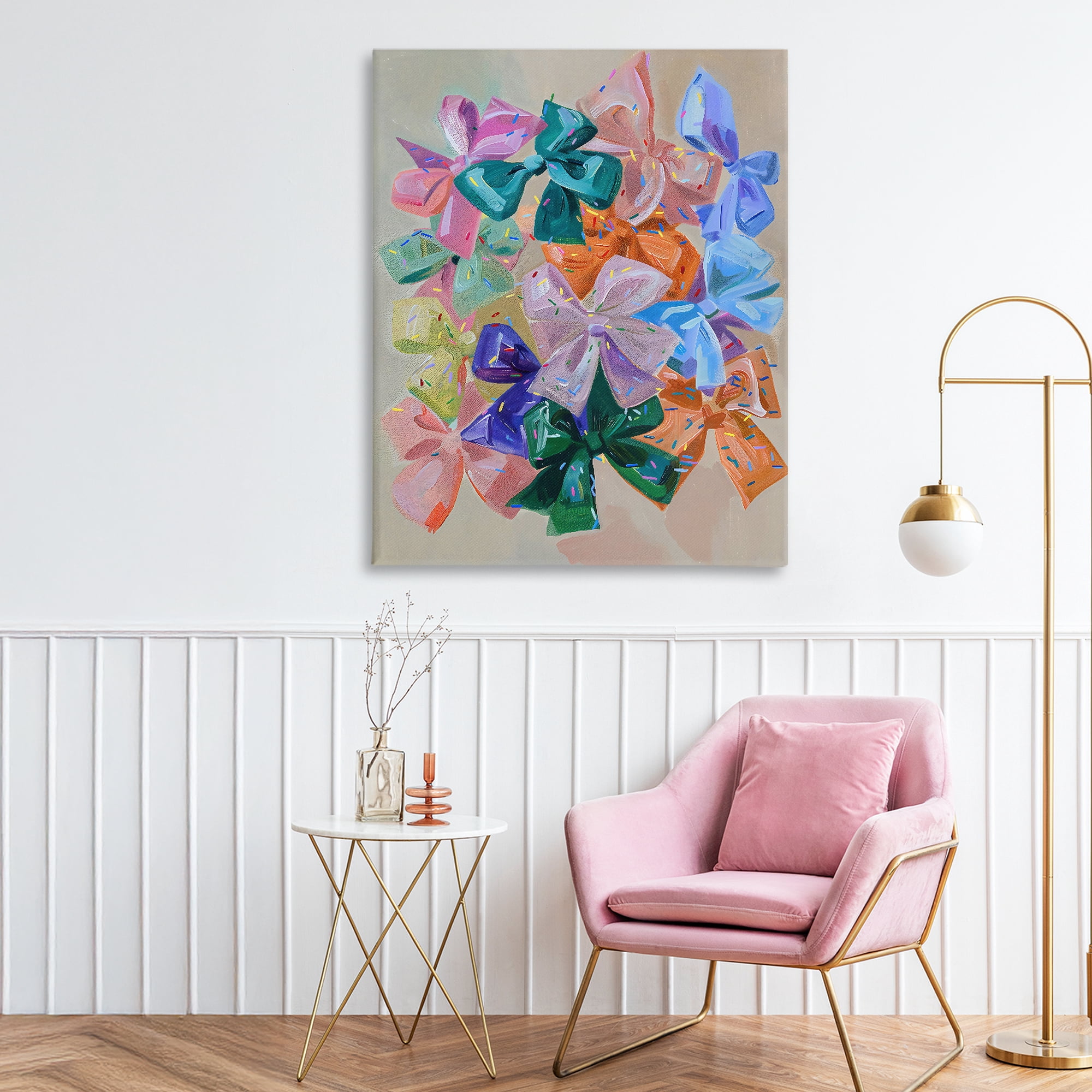 Stupell Industries Bright Bows Cluster with Sprinkles Canvas Wall Art, design by The Prints Vibe