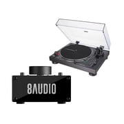 Audio-Technica AT-LP120XUSB Direct-Drive Analog Turntable (Black) Bundle with Desktop Amplifier System (2 Items)
