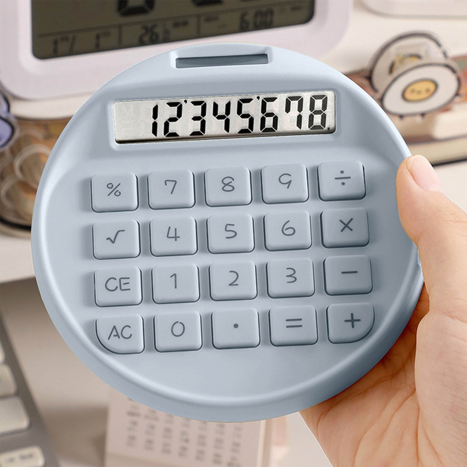 EGNMCR Office & Stationery Basic Standard Calculators Mini Digital Desktop Calculator With 8-Digit LCD Display- Calculator Pocket Size For Home School For Kids A calculator