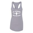 thumbnail image 2 of My Lifeguard Walks on Water Jesus Christ Bible | Womens Inspirational/Christian Jersey Racerback Tank Top, Heather Grey, Medium, 2 of 3