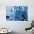 thumbnail image 1 of Blue Tapestry, Street with Colorful Flower Pots in City of Chefchaouen in Morocco Travel Village, Wall Hanging for Bedroom Living Room Dorm Decor, 60W X 40L Inches, Multicolor, by Ambesonne, 1 of 2