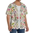 thumbnail image 4 of Vsdgher Bunny Floral Print Men's Wrinkle Free Untucked Cuban Shirt Business Casual Button Down Shirts Short Sleeve Shirt, 4 of 7