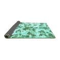 thumbnail image 2 of Ahgly Company Indoor Square Oriental Turquoise Blue Modern Area Rugs, 6' Square, 2 of 4