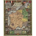 thumbnail image 2 of Vintage Maps 20x24 Gold Ornate Wood Framed with Double Matting Museum Art Print Titled - World War I American Expeditionary Force, 2 of 4