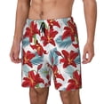 thumbnail image 2 of Haiem Lilies Flowers Mens Swim Trunks with Compression Liner 2 in 1 Swimming Shorts Stretch Swimwear Quick Dry,Board Shorts-Large, 2 of 9