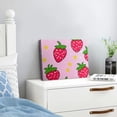 thumbnail image 3 of ZFLMY Pink Strawberry Polka Dots Canvas Prints Wall Art for Home Decor, Ready To Hang Room Art Decor 20x16in, 3 of 6