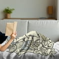 thumbnail image 3 of Vintage Boat Soft Flannel Fleece Throw Blanket, Courage Theme with Old Ornamental Ship with Roses Birds Anchor Windrose, Cozy Plush for Indoor and Outdoor Use, 50" x 60", Beige and Grey, by Ambesonne, 3 of 5