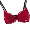 thumbnail image 5 of Lovebay Ladies Lace Gathered Bra Set,Push-up Bralette+Panty Lingerie Suit,Red,B Cup, 5 of 6