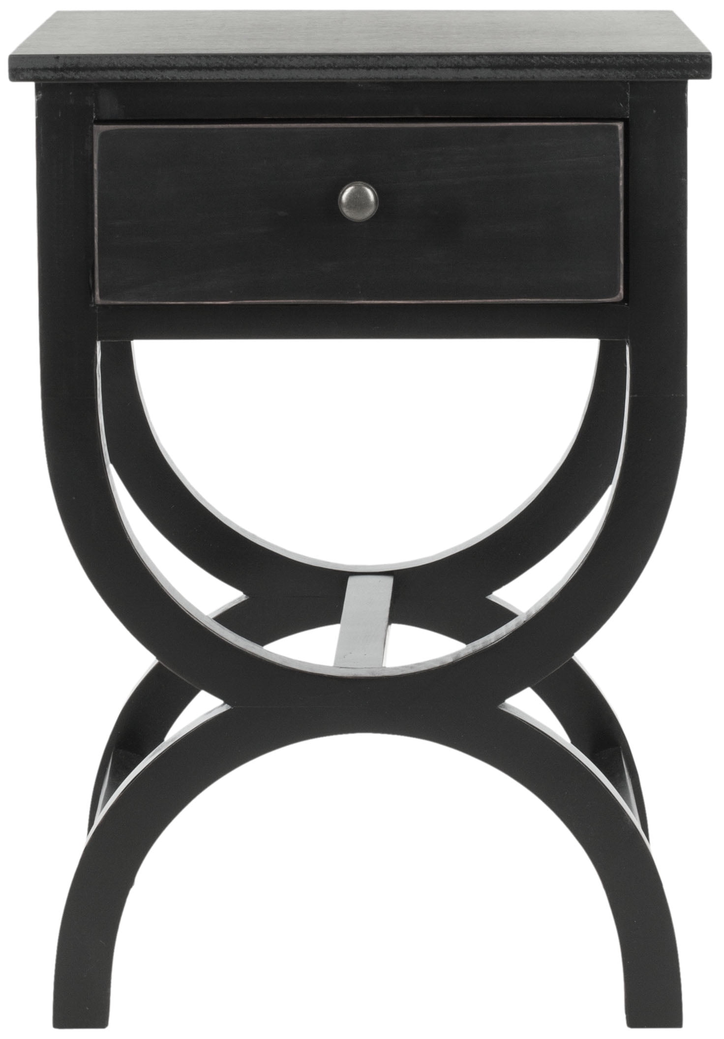 SAFAVIEH Maxine Solid Nightstand with Storage Drawer, Black