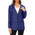 thumbnail image 5 of HTOOQ Imperméable Léger pour Femmes avec Capuche Noir Vestes de Pluie Pliables, 5 of 5