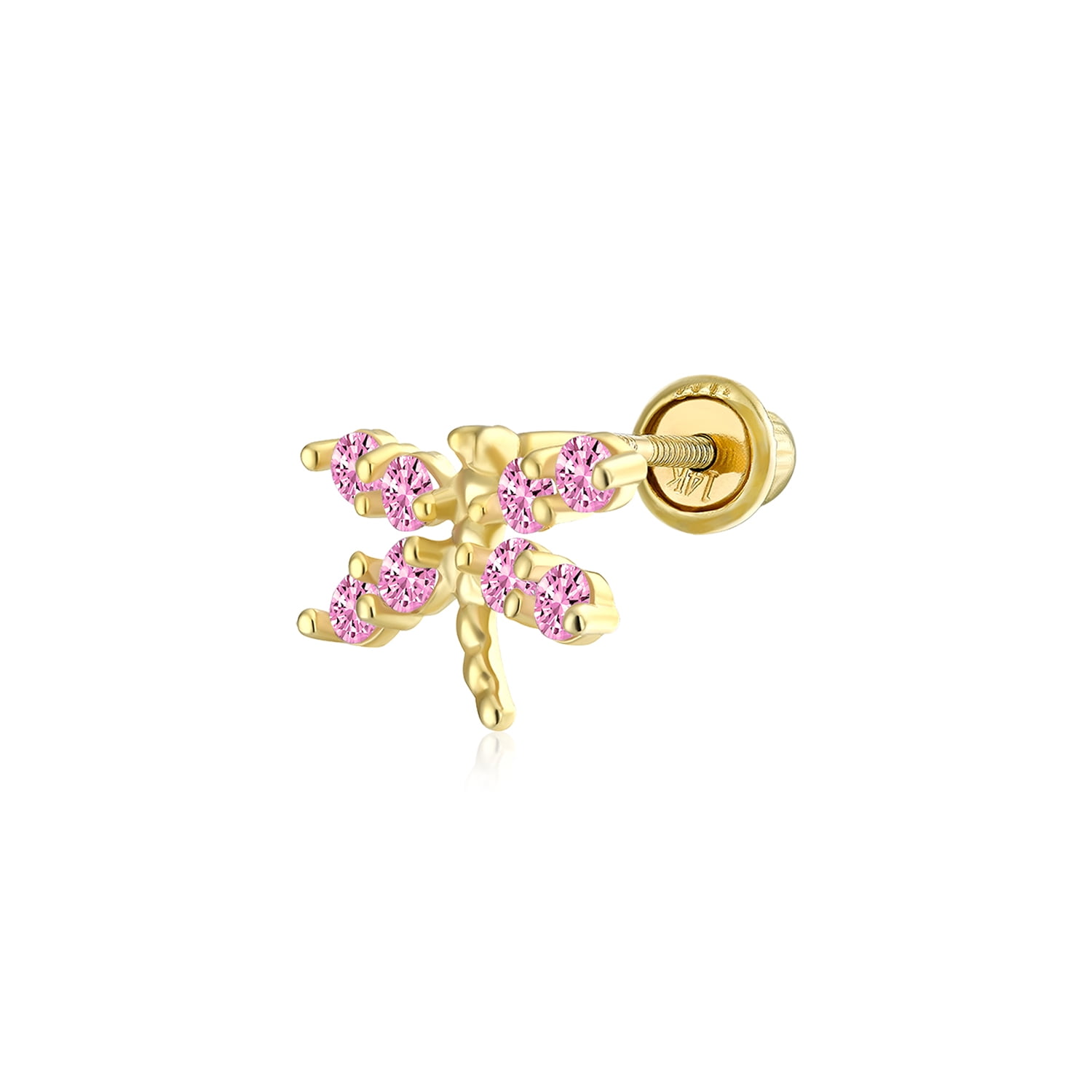 Details about   14k Gold Love Heart Pink CZ Simulated October Birthstone Pendant 