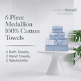thumbnail image 6 of Modern Threads Monroe 6-Piece Cotton Bath Towel Set, Blue, 6 of 10