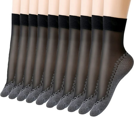 

kpoplk Christmas Socks Women 10 Pairs Women s Solid Patterned Cotton Bottom Non Slip Socks Breathable Socks Mid Socks(Black)