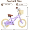 thumbnail image 5 of ICEELF Kids Bike Girls Bike 14 Inch for 5-14 Years Old Kids with Training Wheels, Retro Toddler Bike for Girls, Kids Bicycle with Basket, Girls Bicycle, 5 of 7