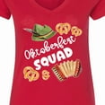 thumbnail image 4 of Inktastic Oktoberfest Squad Hat, Accordion, Pretzels Women's V-Neck T-Shirt, 4 of 5