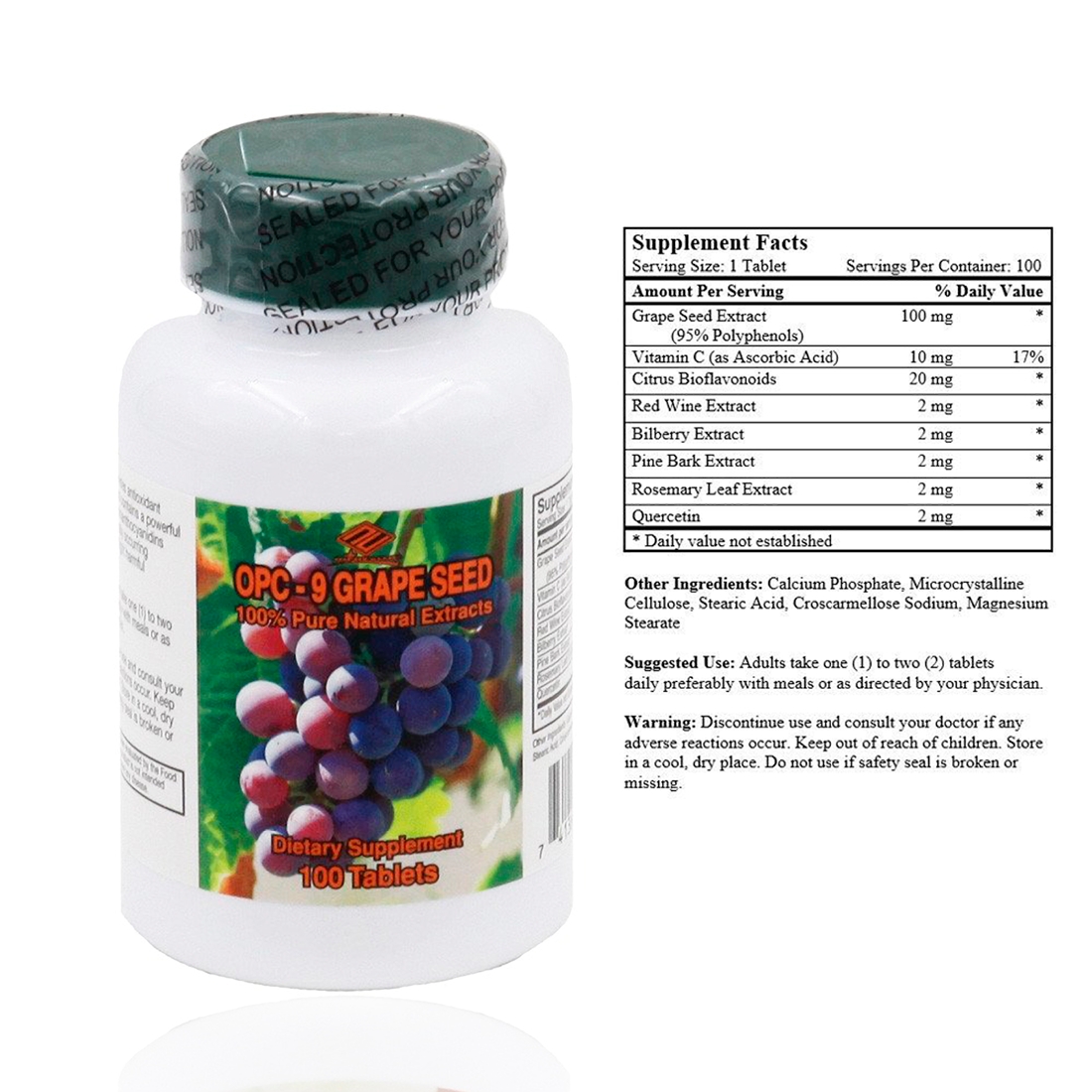 Opc Grape Seed Extract (100 Tablets/ 100 Mg)
