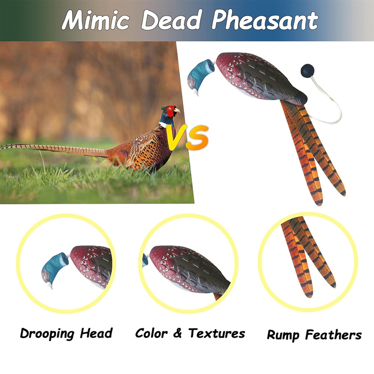 Symkmb 2 Pcs Pheasant Dummy Bumper Toy for Hunting Retriever Dog Training, Hunting Duck Recognition Trainers,Ducks EVA