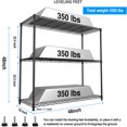 3 Tier NSF Wire Shelf Shelving Unit 18 x 48 x 48 Inch 1050lbs Capacity