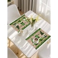 thumbnail image 5 of St. Patrick's Day Placemats Set of 4, Green Shamrocks Gnomes Gold Coin Wood Placemats for Dining Table, Place Mats for Kitchen Tabletop, Waterproof Wipeable Dining Table Mats Set, 5 of 9