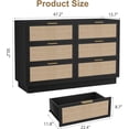 thumbnail image 3 of Garvee Commode en Rotin à 6 Tiroirs, Commode en Bois Naturel, pour Chambre, Couloir, Entrée, Garde-Robe, Noir, 3 of 6