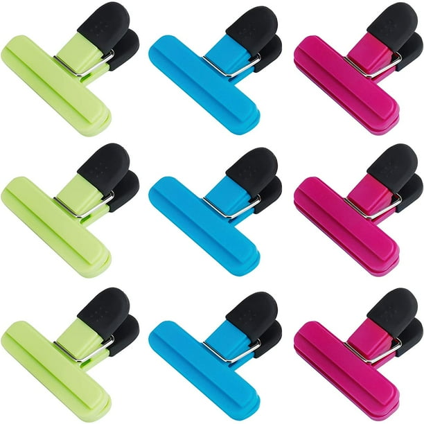 Clip para bolsas de plástico, clip para alimentos de 3 piezas, clip cerrado para bolsas, clip para bolsas de comida, clip para bolsas de refrigerios para almacenamiento de alimentos y refrigerios