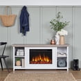 thumbnail image 2 of Real Flame Tramore 62" Coastal Wood Slim Electric Fireplace TV Stand in White, 2 of 9