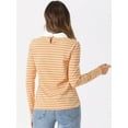 thumbnail image 4 of DARING DIVA Peter Pan Collar Striped Top XL Yellow Pink, 4 of 6