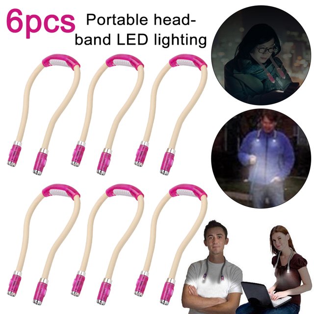 LED Flexible Manos Libres Abrazo Cuello Lectura Libro Antorcha Linterna (rosa)