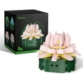 thumbnail image 1 of Potted Garden Pink Flowers Botanical Collection Set, 158 Pieces Modular Buildings, Decorative Home Office Creative Project Construction, 1 of 5