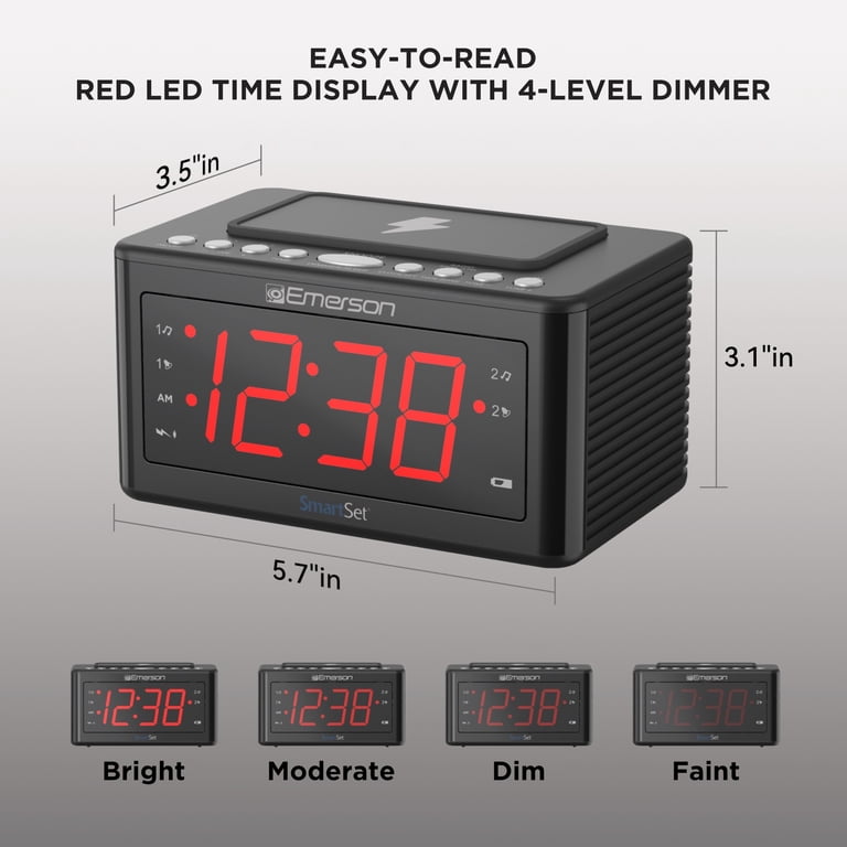 Emerson SmartSet Alarm Clock Radio with Wireless Charging photo 3