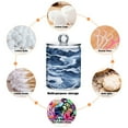 thumbnail image 3 of 2 Pack Bathroom Canisters Transparent Storage Jar for Cotton Ball, Swab, Floss Watercolor Waves, 3 of 7