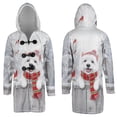thumbnail image 3 of Playful West Highland White Terrier Welcomes Winter Snowy Day with Cardinal Bird All Over Print 3D Hooded Duffle Toggle Coat Westie Westy Dog Lover - 2017, 3 of 6
