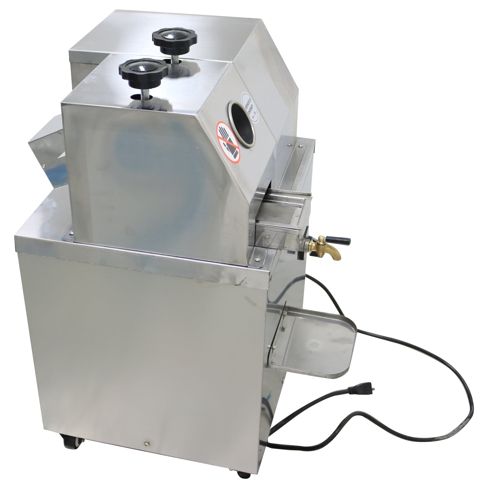 3-Roller Sugarcane Juicer Extractor Machine Vertical Type Knob Adjustment 110V 750W