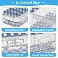 thumbnail image 4 of Plastic Pencil Box Large Capacity Pencil Boxes Clear Boxes with Snap-Tight Lid Stylish Office Supplies Storage Organizer Box Cute Blue Flowers, 4 of 7