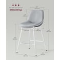 thumbnail image 5 of VASAGLE Bar Stools Set of 2, Counter Height Bar Stools with Back, Ergonomic Backrest, Synthetic Leather, Metal Legs, 24.8-Inch Tall Barstools for Kitchen Island Home Bar, Easy Assembly, Dove Gray, 5 of 9