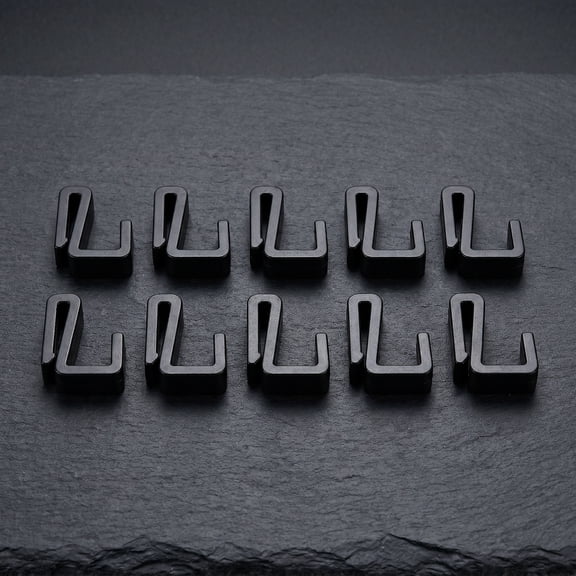 ETEREAUTY 50Pcs Punchfree Black Plastic S Hook Hangers for Organizing Kitchen Bathroom and Garage