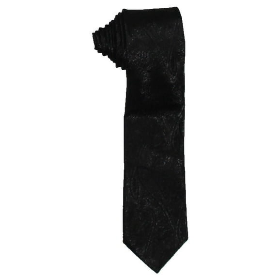 Ryan Seacrest Distinction Mens Felipe Silk Metallic Neck Tie Black O/S
