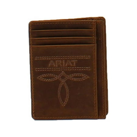 Ariat Unisex Card Case Wallet Medium Brown Distressed OS