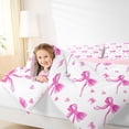 thumbnail image 3 of Erosebridal Princess Bow Heart Bedding Comforter Set for Girls, Pink Bowknot King Bedding Sets for Women, Pink Reversible, 7-Piece, 3 of 6