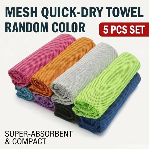 Riwcyla 5pcs Outdoor Ice Cold Instant Cooling Towel Running Jogging Gym Chilly Pad Sport Yoga