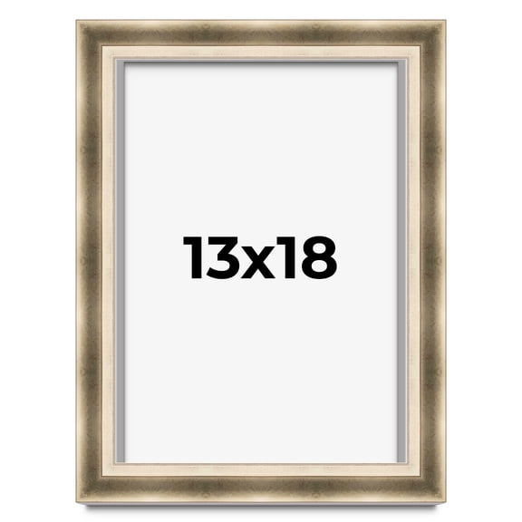 13x18 Shadow Box Frame Silver | 1.75 inches Deep Real Wood Traditional Shadowbox Display Frame | UV